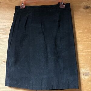 Vintage Black Suede Leather Women's Mini Skirt